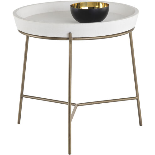 Remy 20 X 20 inch Antique Brass / White End Table